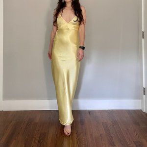 Yellow Satin Slip Dress